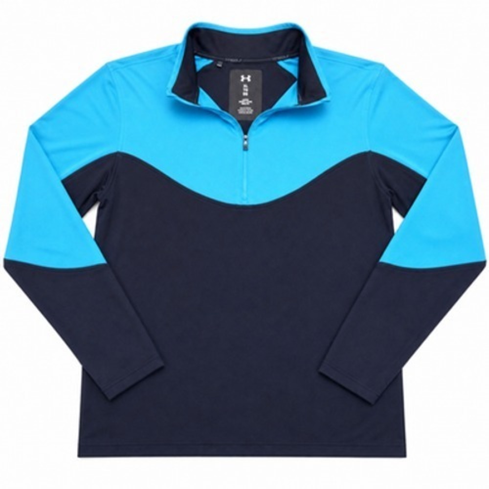 Under Armour Mens XL Blue 1/4 Zip Pullover Golf Top Long Sleeve Colorblock
